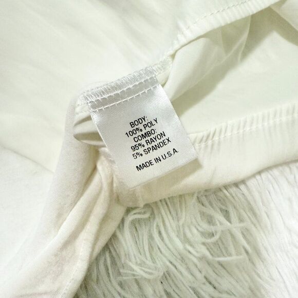 Women Lola & Sophie V Neck Layered Light Weight Top in White Size Medium - Picture 7 of 8